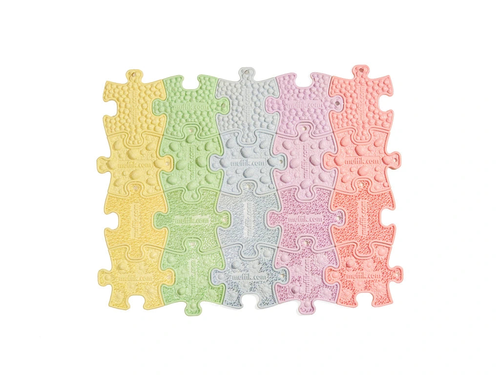 MUFFIK® Komplet senzoričnih sestavljank NANO - pastelne barve
