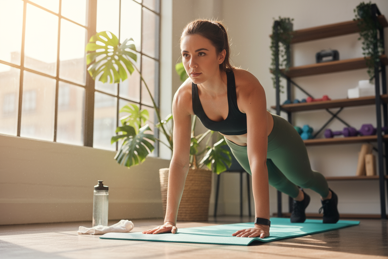 girl exercise on mat